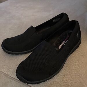 Skechers Black Slip-On Knit Casual Sneakers